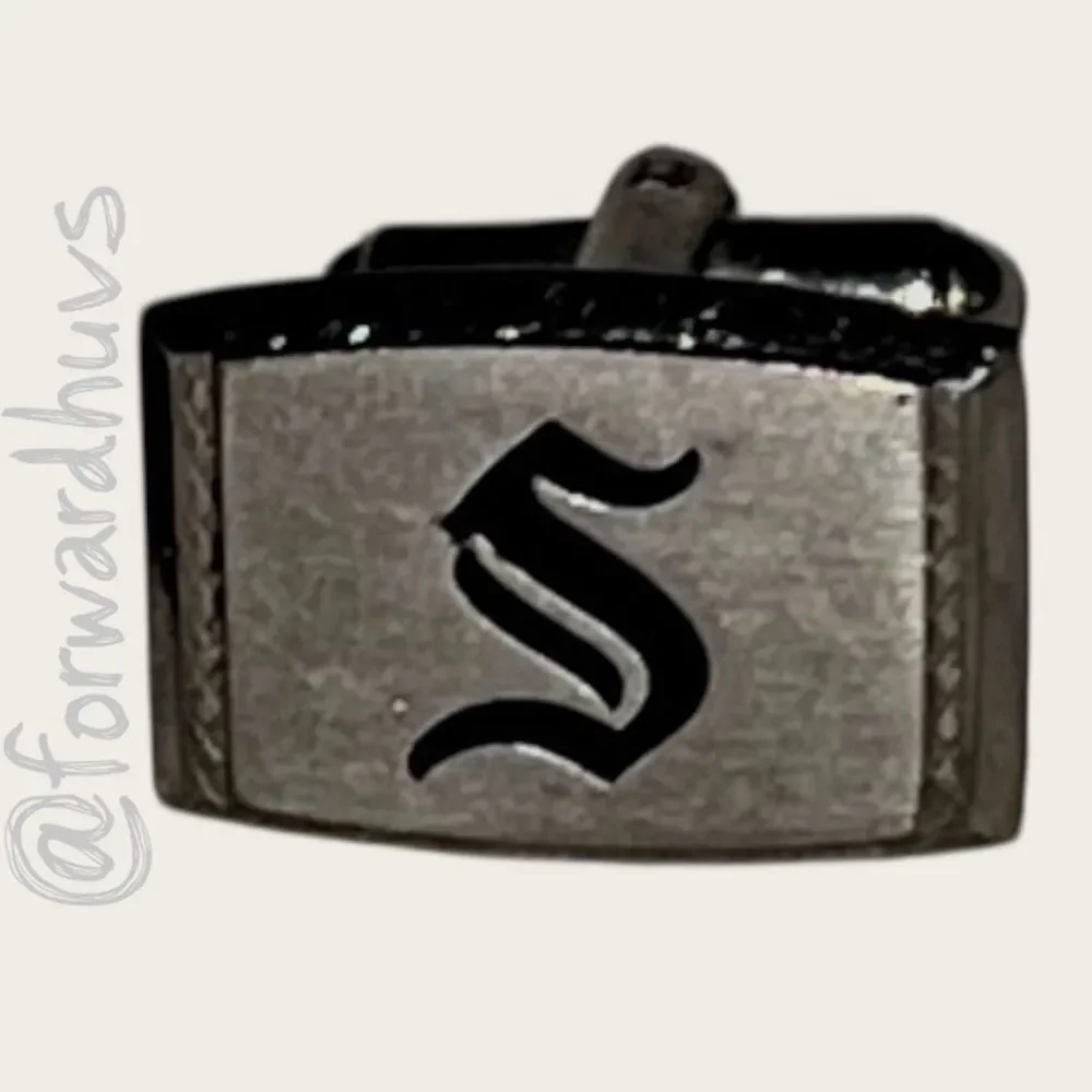 Vintage Silver Tone Monogram S Cufflinks
